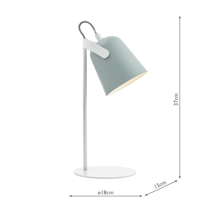 Dar Lighting Effie Table Lamp Soft Matt Grey and White • EFF4139