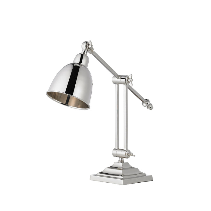 Endon Lighting EH-RASKIN-TL Raskin Single Light Table Lamp Polished Nickel Finish
