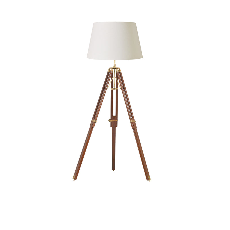 Endon Lighting EH-TRIPOD-FLDW Tripod Single Light Floor Lamp Brass Finish Base Only