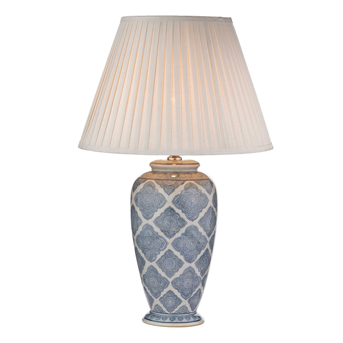 Dar Lighting Ely Table Lamp Blue/White Base Only • ELY4223