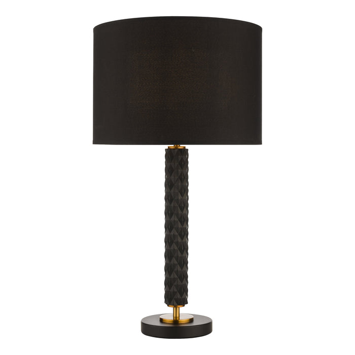 Dar Lighting Emani Table Lamp Black Aged Gold With Shade • EMA4254-KEL1222