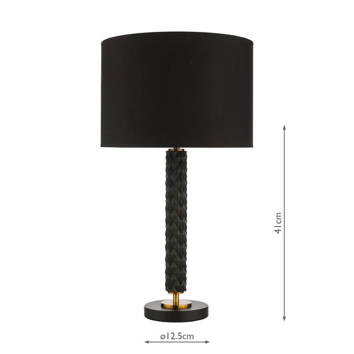 Dar Lighting Emani Table Lamp Black Aged Gold Base Only • EMA4254