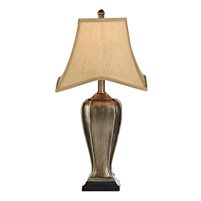 Dar Lighting Emlyn Table Lamp Silver/Gold With Shade • EML4235-X