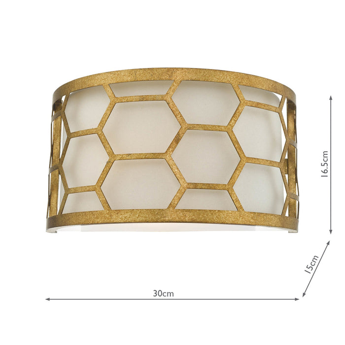 Dar Lighting Epstein 1 Light Wall Light Gold & Ivory • EPS0712