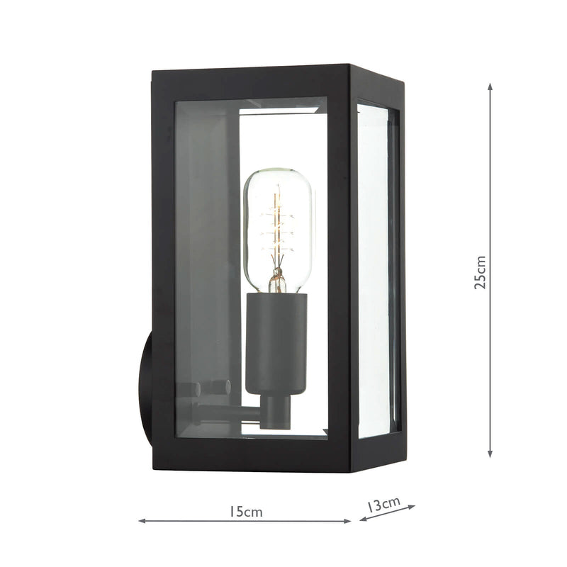 Dar Lighting Era Outdoor Wall Light Black Glass IP44 • ERA0722