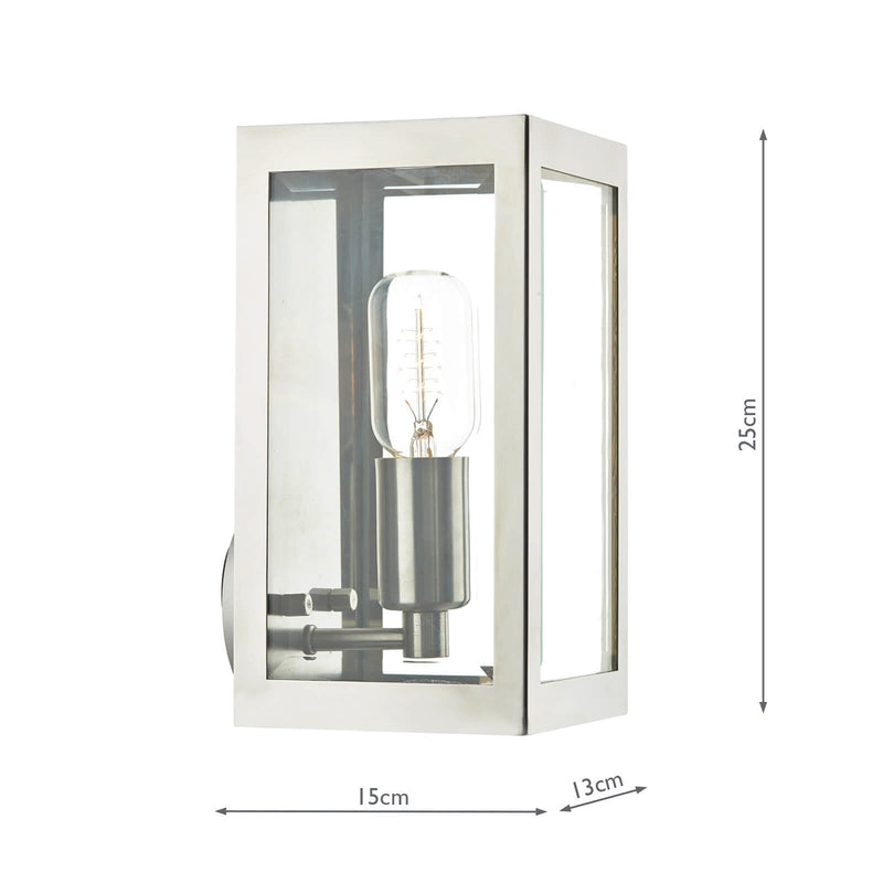 Dar Lighting Era Outdoor Wall Light Stainless Steel Glass IP44 • ERA0744