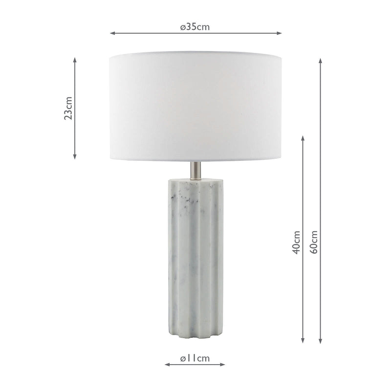 Dar Lighting Erebus Table Lamp Marble Effect With Shade • ERE422