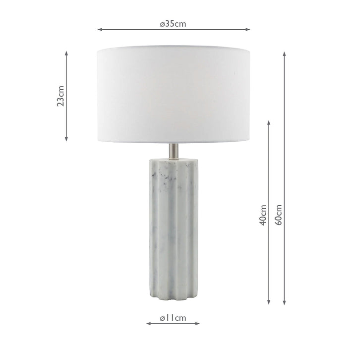 Dar Lighting Erebus Table Lamp Marble Effect With Shade • ERE422