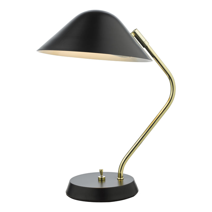 Dar Lighting Erna Task Table Lamp Polished Brass Satin Black • ERN4122