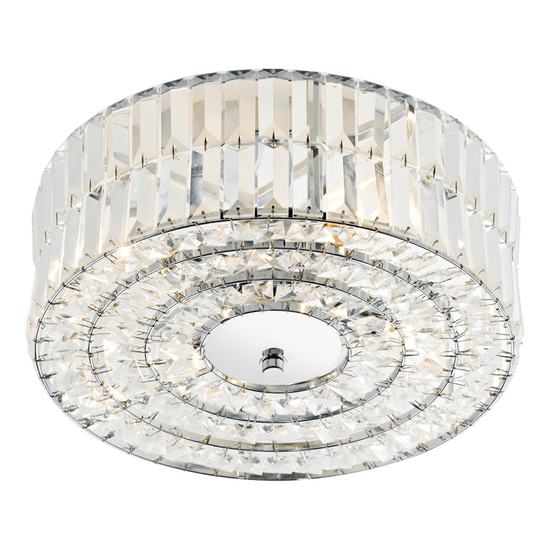 Dar Lighting Errol Crystal Semi Flush Fitting Polished Chrome • ERR5250