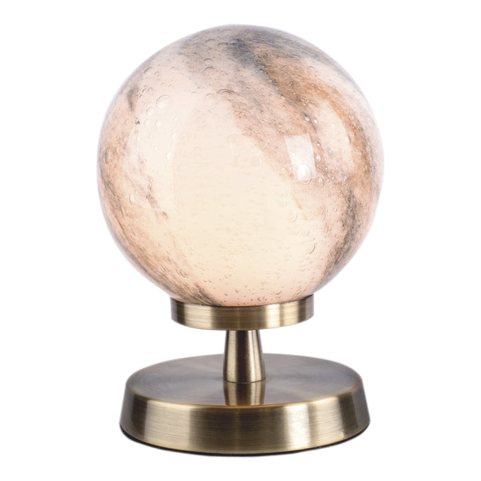 Dar Lighting Esben Touch Table Lamp Antique Brass With Planet Glass • ESB4175-07