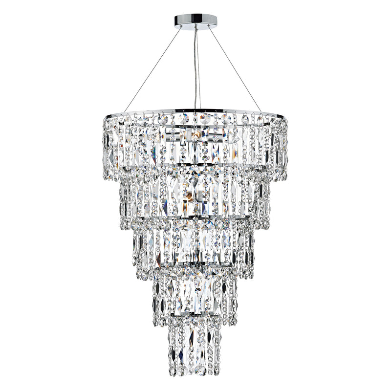 Dar Lighting Escala 6 Light Round Crystal Pendant • ESC0650