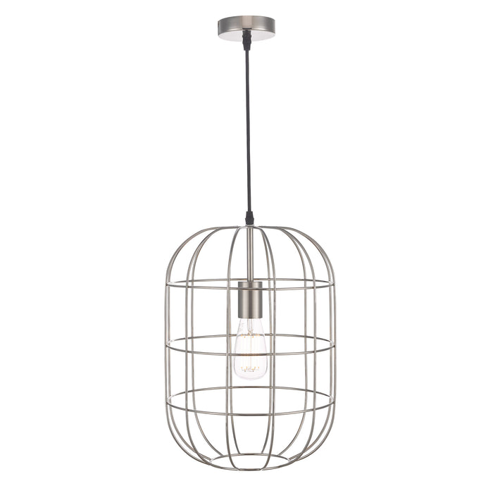 Dar Lighting Eudora 1 Light Pendant Satin Nickel • EUD0146