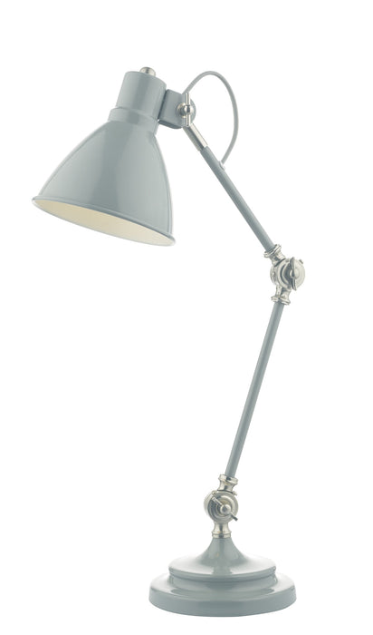 Dar Lighting Eunice Task Table Lamp Grey & Satin Nickel • EUN4239