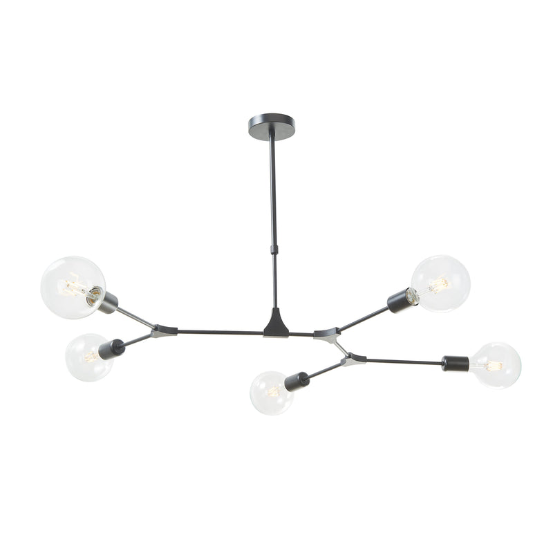 Dar Lighting Euphemia 5 Light Pendant Black • EUP0539