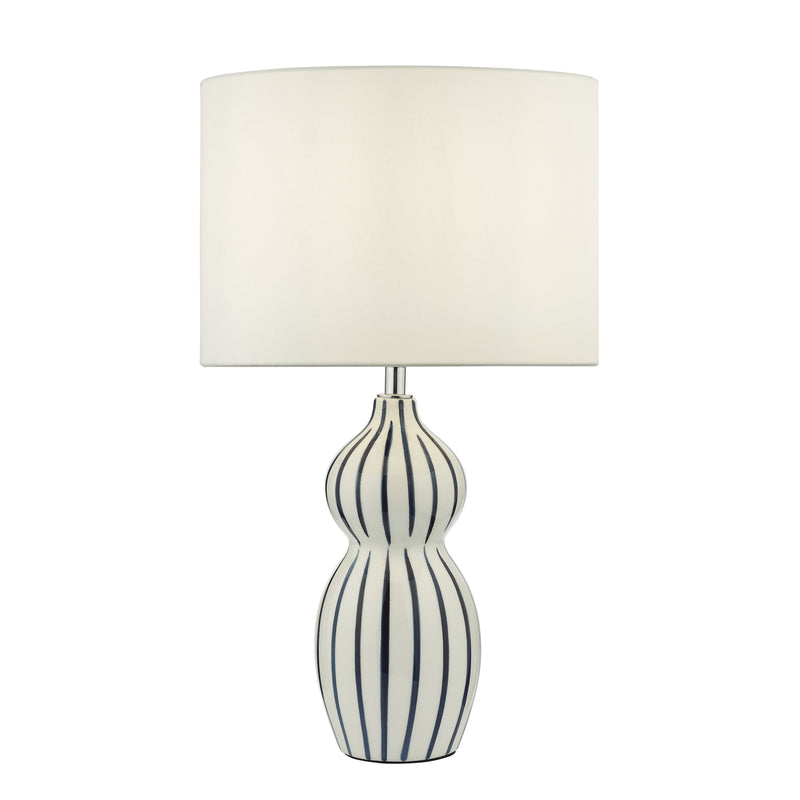 Dar Lighting Evie Table Lamp White Ceramic Blue Ceramic Base Only • EVI4223