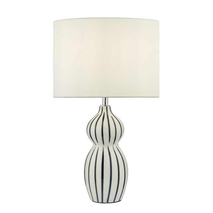 Dar Lighting Evie Table Lamp White Ceramic Blue Ceramic Base Only • EVI4223