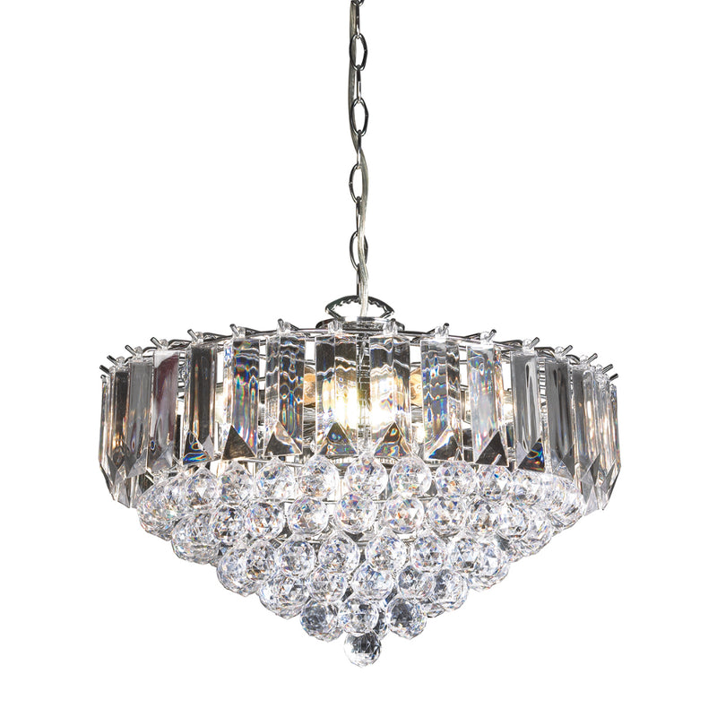 Endon Lighting FARGO-18CH Fargo 6 Light Pendant In Chrome And Clear Acrylic Finish