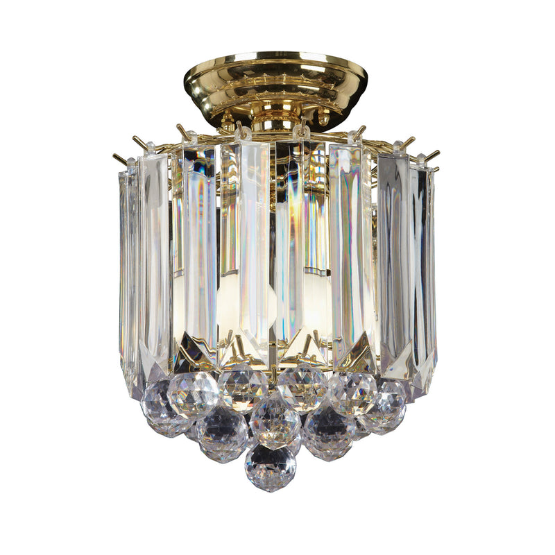 Endon Lighting FARGO-BP Fargo 2 Light Flush In Brass Effect And Clear Acrylic Finish