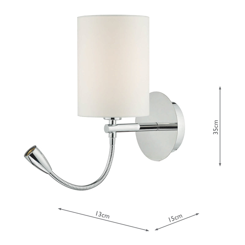 Dar Lighting Feta Wall Light LED Polished Chrome Base Only • FET0750