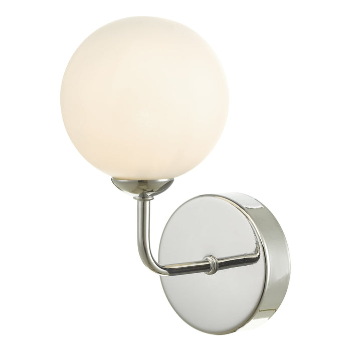 Dar Lighting Feya Wall Light Polished Chrome Opal Glass • FEY0750-02