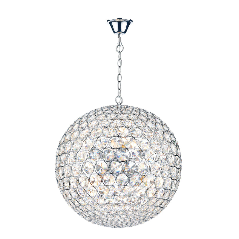 Dar Lighting Fiesta 8 Light 50CM Pendant Polished Chrome • FIE0850