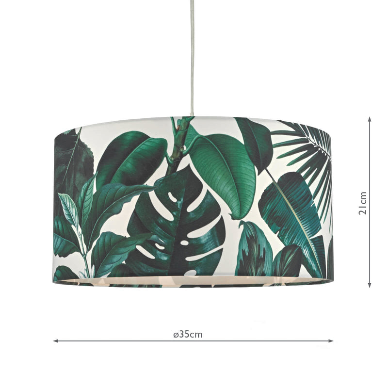 Dar Lighting Filip Easy Fit Pendant Green Leaf Print • FIL6524