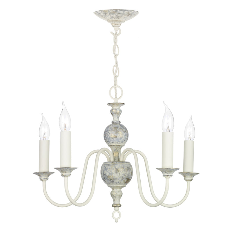 David Hunt FLE0512 Flemish 5 Light Grey/Gold Ceiling Light