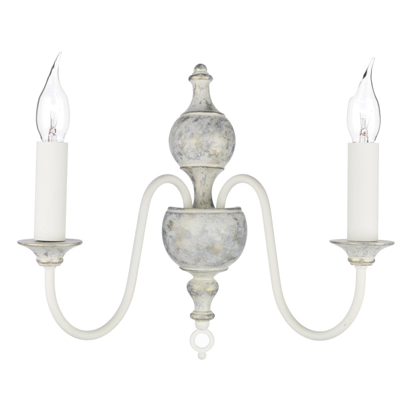 David Hunt Lighting FLE0912 Flemish 2 Light Grey/Gold Wall Light