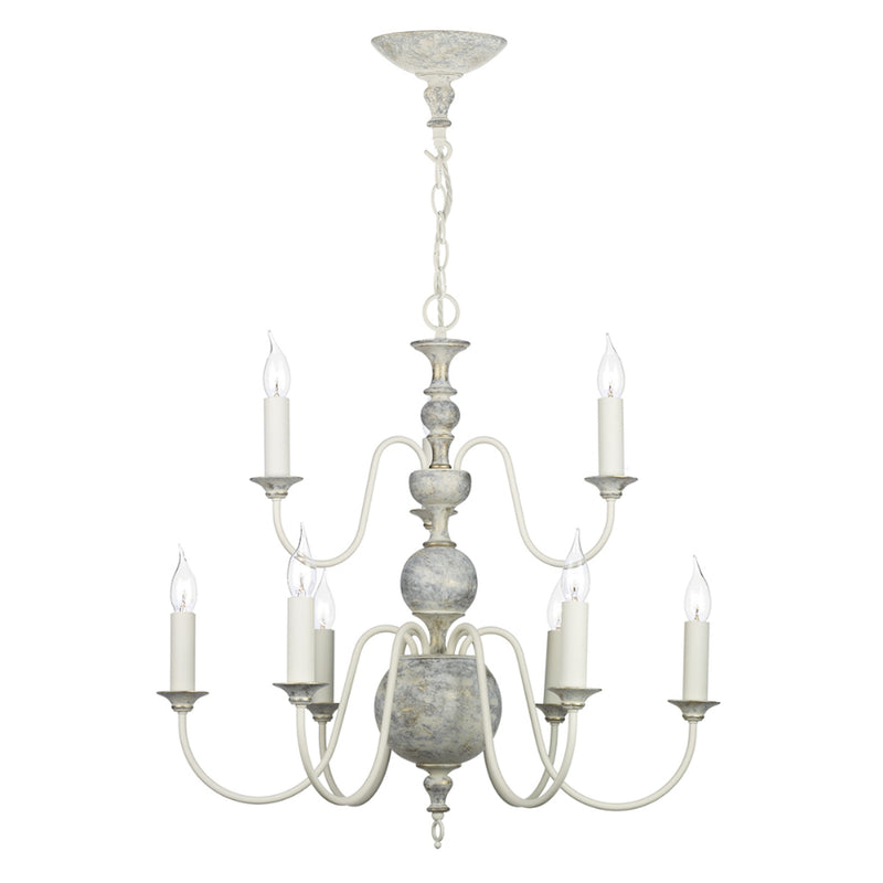 David Hunt FLE1312 Flemish 9 Light Grey/Gold Ceiling Light