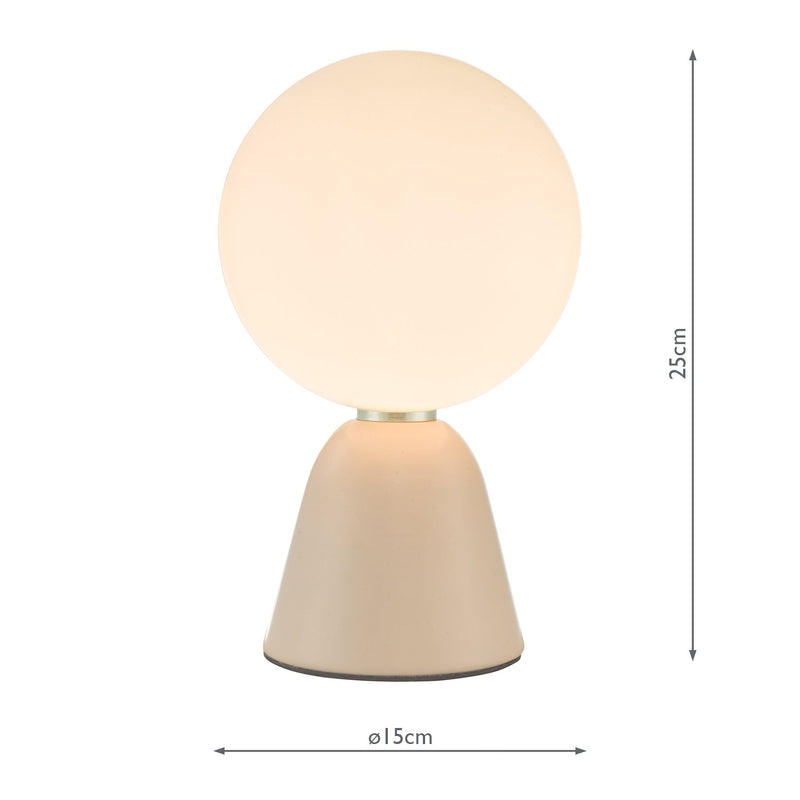 Dar Lighting Francesca Table Lamp Pink Opal Glass • FRA403