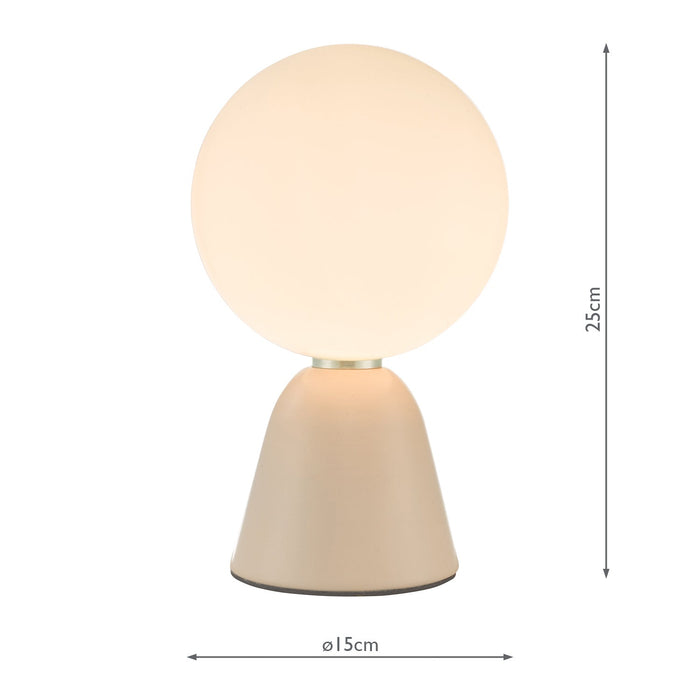 Dar Lighting Francesca Table Lamp Pink Opal Glass • FRA403