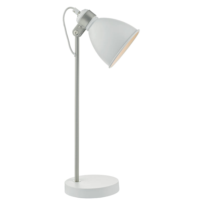 Dar Lighting Frederick Task Lamp White & Satin Chrome • FRE4202