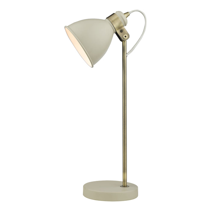 Dar Lighting Frederick Task Table Lamp Cream Antique Brass • FRE4233