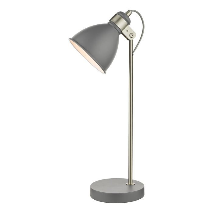 Dar Lighting Frederick Task Table Lamp Dark Grey Satin Chrome • FRE4237