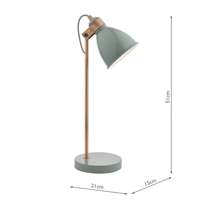 Dar Lighting Frederick Task Lamp Grey & Copper • FRE4239