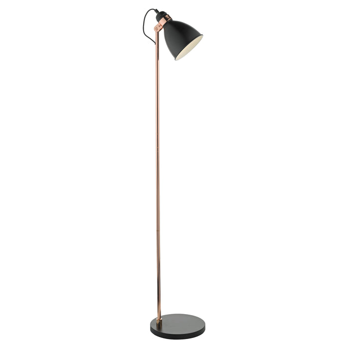 Dar Lighting Frederick Task Floor Lamp Black & Copper • FRE4922
