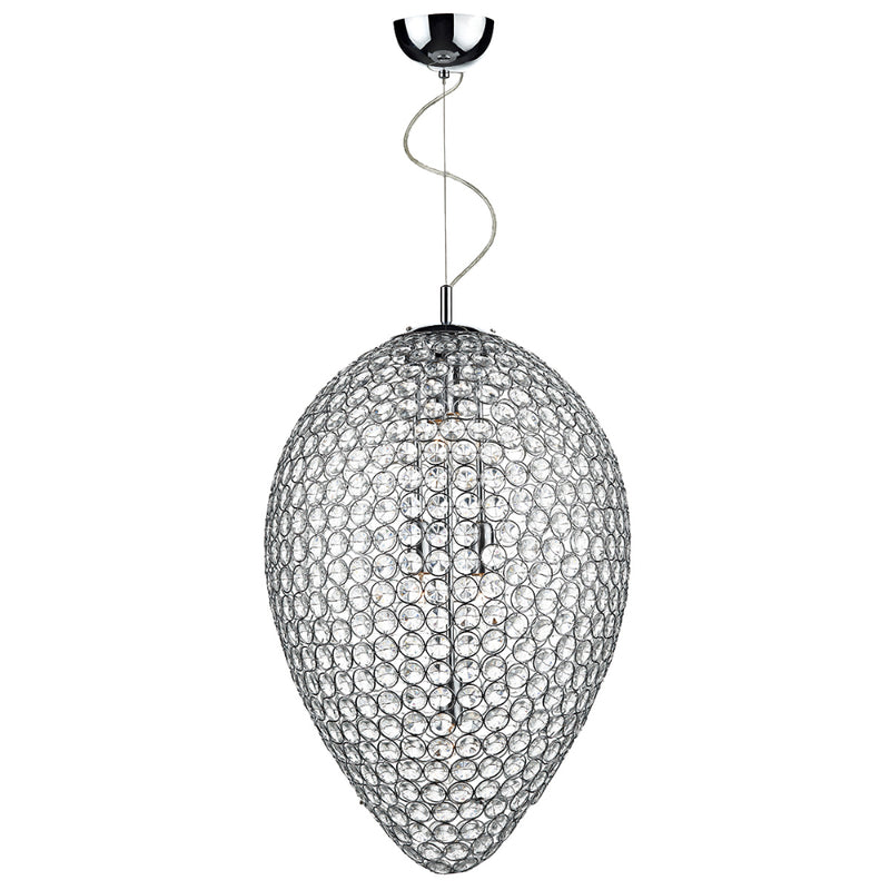 där Lighting FRO0550 Frost 5 Light Polished Chrome Pendant Ceiling Light