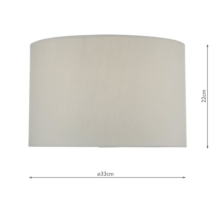 Dar Lighting Funchal Grey Cotton Drum Shade 33cm • FUN1339