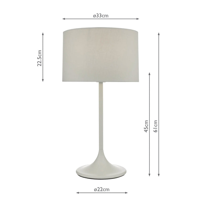 Dar Lighting Funchal Table Lamp Grey With Shade • FUN4239