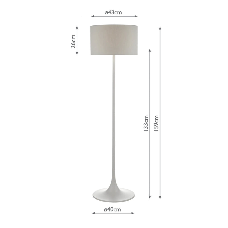Dar Lighting Floor Lamp Grey With Shade • FUN4939