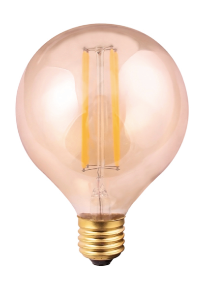 E27 8W LED Filament G95 Medium Globe Tinted 2200k Warm White Dimmable