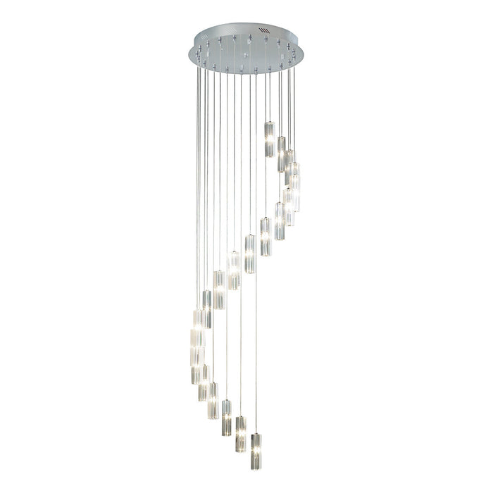 Dar Lighting Galileo 20 Light Cluster Pendant Polished Chrome Crystal LED - 3M Drop • GAL6350-LED