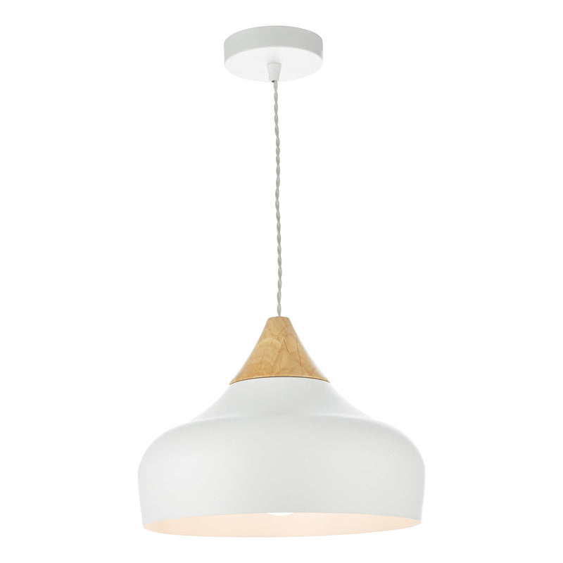 Dar Lighting Gaucho 1 Light Pendant White • GAU0102