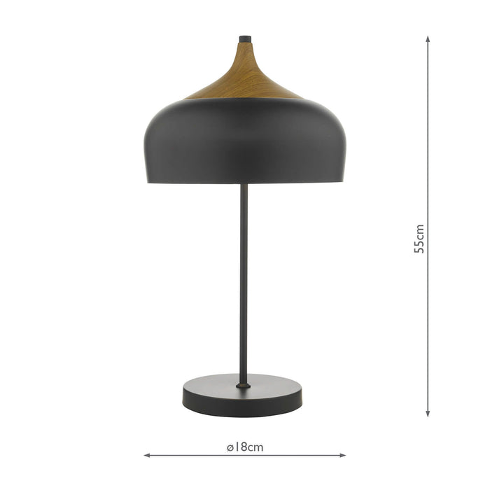 Dar Lighting Gaucho 2 Light Table Lamp Black • GAU4222