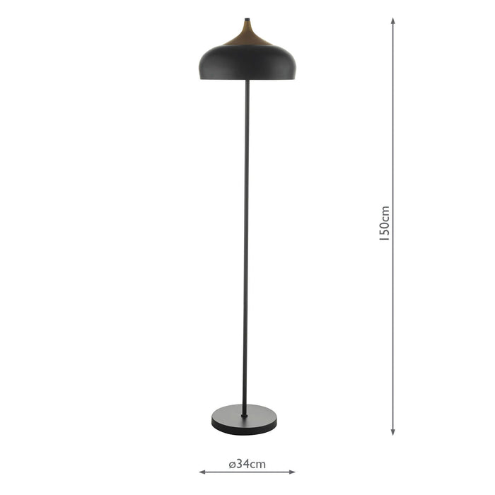 Dar Lighting Gaucho 2 Light Floor Lamp Black • GAU4922