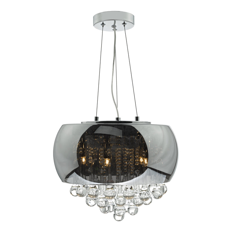 Dar Lighting Giselle 5 Light Pendant Smoked & Clear Glass • GIS0510