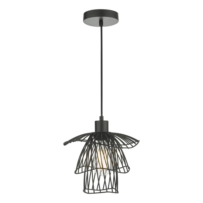 Dar Lighting Gonzalo Pendant Satin Black • GON0122