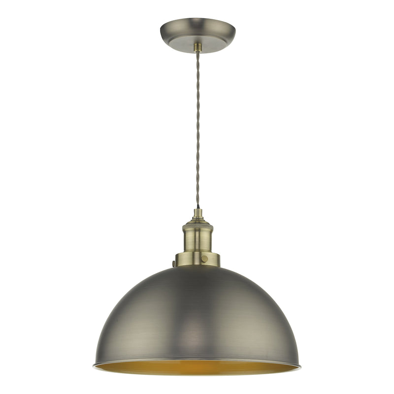 Dar Lighting Governor Pendant Antique Chrome Antique Brass • GOV0161