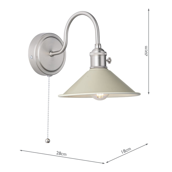 Dar Lighting Hadano Wall Light Antique Chrome With Cashmere Shade • HAD0761-06